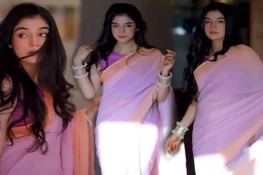 لائبہ خان کی گلابی ساڑھی میں دلکش ادائیں، مداح دیوانے