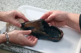 کچرے کے کنٹینر میں 500 سال قدیم لکڑی کا جوتا دریافت