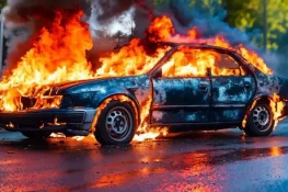 دوست کے ساتھ گھومنے پر شوہر نے بیوی سمیت گاڑی کو آگ لگادی، خاتون ہلاک