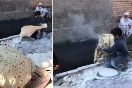 کمبل کے سائز کی ‘روٹی’، ویڈیو سوشل میڈیا پر وائرل