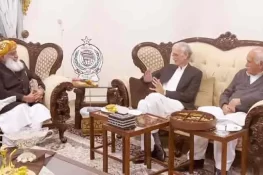 مولانا فضل الرحمان سے سابق وزیر اعلیٰ پرویز خٹک کی خصوصی ملاقات