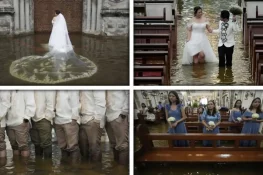 محبت کی فتح: فلپائنی جوڑے نے سیلاب زدہ چرچ میں خوابوں کی شادی کر کے سب کو حیران کر دیا