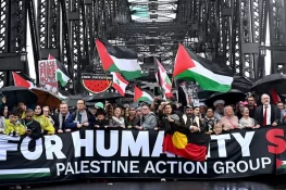 سڈنی کے ہاربر برج پر فلسطین کے حق میں ریکارڈ احتجاج، 3 لاکھ افراد کی شرکت