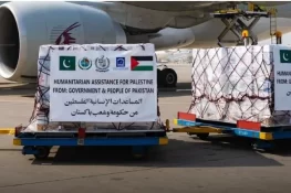 پاکستان سے غزہ کے لیے 100 ٹن امدادی سامان کی 24ویں کھیپ مصر روانہ