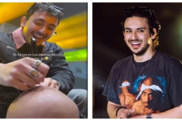 حسن رحیم کے مداح نے گلوکار سے اپنے گنجے سر پر آٹوگراف لے لیا