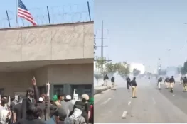 کراچی میں امریکی قونصل خانے کے باہر کشیدگی