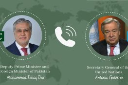 وزیر خارجہ اسحاق ڈار کا اقوام متحدہ کے سیکرٹری جنرل سے ٹیلیفونک رابطہ